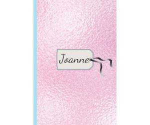 Joanne notebook: glossy pastel personalized notebook with pink butterfly
