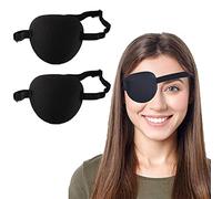 JOAOXOK Eye Patches for Adults，2 Pcs Medical Eye Patches for Amblyopia Lazy Eye Patches for Left or Right Eyes，Black 3D Adjustable Eyepatch (Black+Black)