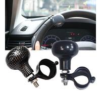 JOAOXOK Suicide Knob for Steering Wheel,2 Pieces Steering Wheel Knob for Cars, Trucks, Tractors, Golf Cart,Boats,Carbon Color and Black Steering Wheel Ball (A-TWO)