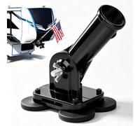 joaoxoko Heavy-Duty Magnetic Flag Holder,No Drill Instant Mount,All Weather Waterproof , 180° Adjustable Angle Pole Mount Compatible with 5th Wheel RV Hitch Camper, Trailer, Truck (Black 1PCS)