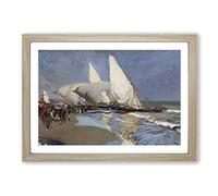 Joaquin Sorolla Y Bastida The Merchant Ships Framed Print | A2 Oak Framed Wall Art | Ready to Hang | Modern Nature Picture | Living Room Bedroom Lounge Office