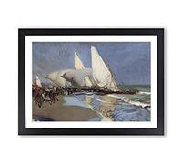 Joaquin Sorolla Y Bastida The Merchant Ships Framed Print | A2 Oak Framed Wall Art | Ready to Hang | Modern Nature Picture | Living Room Bedroom Lounge Office
