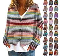 JOASDAO Cardigan Sweaters for Women Floral Print Outfits Open Front Long Sleeve V Neck Button Down Cardigan Fall Fashion 2024