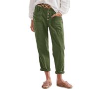 JOASDAO Casual Solid Button High Waisted Lightweight Straight Leg Lounge Slacks Plus Size(Army Green,XL)