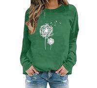 JOASDAO cotton casual long sleeve top women ladies lightweight thin fleece jumpers loose slouchy cute graphic pullover sweater tops
