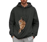 JOASDAO Pet Carrier Hoodie Mens Cat Dog Pouch Puppy Holder Hooded Sweatshirt Autumn Winter Long Sleeve Cozy Warm Lightweight Fleece Jumpers Pullover Tops with Kangaroo Pocket