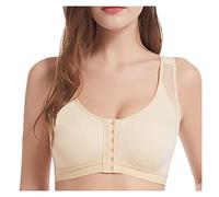 JOASDAO Post Surgery Bra for Women Compression Surgical Front Closure Sports Bras Breast Augmentation Mastectomy Post Op Bra(Beige,3XL)