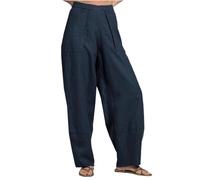 JOASDAO Women's Casual Baggy Harem Pants Plus Size Loose High Waist Wide Leg Lounge Trousers Solid Lantern Slacks with Pocket(Navy,6XL)