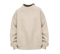 JOASDAO Women's High-Neck Sweatshirt, Turtleneck Sweaters for Women Ladies School Jumpers Oversized Long Sleeve Comfortable Colours Sweatshirts Going Out Tops For Women UK Beige