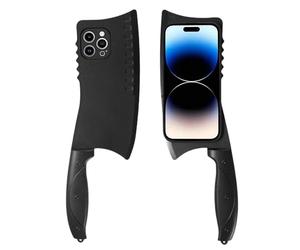 JOASIS phone case Funny Cases For Phone 16 15 14 Plus 13 12 11 Pro Max Xs Xr X 7 8 Case Kitchen Knife Soft Silicone Back Cover-For Phone 13-Black
