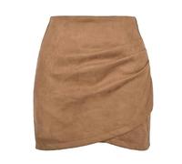 JOASIS Women's skirtsWomen's Skirts Women's High Waist Bodycon Skirts Slit Mini Skirts A-Line Skirts Suede Skirts-Camel Color-L