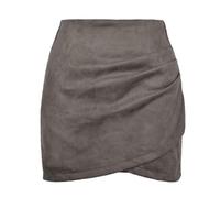 JOASIS Women's skirtsWomen's Skirts Women's High Waist Bodycon Skirts Slit Mini Skirts A-Line Skirts Suede Skirts-Grey-XL