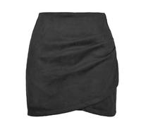 JOASIS Women's skirtsWomen's Skirts Women's High Waist Bodycon Skirts Slit Mini Skirts A-Line Skirts Suede Skirts-Black-M