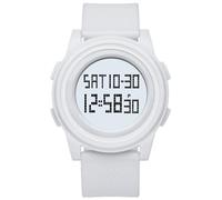 JOATVEE Fashion Multifunctional Luminous Simple Watch Men and Women Students Trend Sport Waterproof Drop-Proof Digital Electronic Watch, White, Strap.