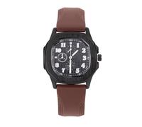 JOATVEE Men's Watches Analog Sport Waterproof Quartz Watch Casual Silicone Band Square Dial Watch, Black Coffee