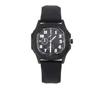 JOATVEE Men's Watches Analog Sport Waterproof Quartz Watch Casual Silicone Band Square Dial Watch, Black