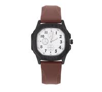 JOATVEE Men's Watches Analog Sport Waterproof Quartz Watch Casual Silicone Band Square Dial Watch, White Coffee