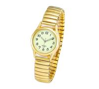 JOATVEE Men's Wrist Watch, Luminous Dial Arabic Numerals Analogue Quartz Watch, Elastic Metal Strap Retro Vintage, Good Gift, Men - Gold, bracelet