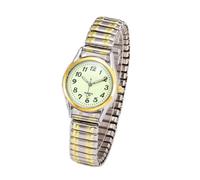 JOATVEE Men's Wrist Watch, Luminous Dial Arabic Numerals Analogue Quartz Watch, Elastic Metal Strap Retro Vintage, Good Gift, women-gold 2, bracelet