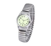 JOATVEE Men's Wrist Watch, Luminous Dial Arabic Numerals Analogue Quartz Watch, Elastic Metal Strap Retro Vintage, Good Gift, Men - Silver, bracelet