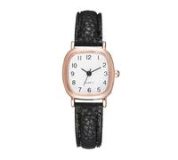 JOATVEE Watches Square Women's Simple Style Quartz Watch Leather Strap Watch Arabic Numerals Analogue Quartz Watch Student Clothing Watch for Women Girls, Black and White, Strap.