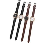 JOATVEE Women's Square Watches Simple Style Quartz Watch Leather Strap Arabic Numerals Analog Quartz Watch Student Clothing Watch for Women Girls, White Brown