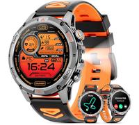 Joautrial Military Smartwatch for Men Answer/Make Calls, 1.46" HD GPS Fitness Tracker with LED Flashlight, Heart Rate Sleep Monitor, IP68 Waterproof Smart Watch Compatible with iOS Android (Black)