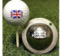 Joayuezo Ball Marker Stainless Steel Golf Balls Marker Stencil DIY Personalized Golf Ball Liner Golf Ball Drawing Alignment Stencils Marking Tool (British flag)