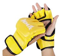 Joayuezo MMA Gloves for Men&Women Half Finger Muay Thai Taekwondo Wrist Wraps Support Gloves for Kickboxing Punching Bag Muay Thai & Cage Fighting (yellow MMA)