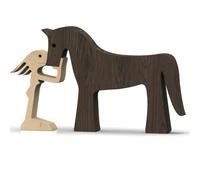 Joayuezo Wooden Pet Family Statue Handmade Dog Family Puppy Wooden Carving Ornaments Animal Sculpture Handmade Craft Creative Gifts (23)
