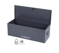 Job Site Tool Box with Lock & Keys, 60L Large Capacity Steel Toolbox for Trailer Truck Van, Garage Vault Site Security Chest Power Tool Storage Locker 770 x 260 x 290 mm (30 x 10.5 x 11.5 inches)