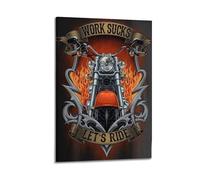 Job Sucks Let's Ride Metal Poster Poster Decorative Painting Canvas Wall Posters And Art Picture Print Modern Family Bedroom Decor Posters 24x36inch(60x90cm)