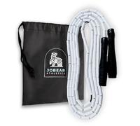 JOBEAR Athletics Beaded Jump Rope for Functional Fitness Athletes - Grip Tape Handles - Tangle-Free - Adjustable - Jump rope for Adults, Teens, and Kids (White)