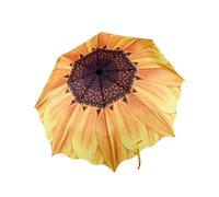 JOBEDE Sunflower Travel Umbrella, Flower Three Folding Umbrellas Folding Portable Umbrella with Sunflower Pattern Anti-Ultraviolet Sun Umbrella for Rain Sun Men and Women Outdoor Wedding Gifts Yellow