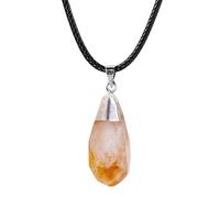 Joberio Citrine Pendant - Healing Crystal Natural Citrine Irregular Crystal | Pendulum Divination Scrying Healing Crystal Gemstone | Nature Citrine Edged Pendant Necklace for Women Girls Girlfriend