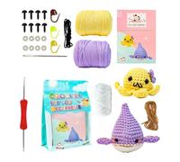 Joberio Plush Crochet Kit - Crochet Sea Shark Set | Sea Shark Octopus Crochet Knitting Craft | Beginners-Friendly Crafting Art | Plush Crochet Kit for Crochet Enthusiasts for Dining Room & Bedroom