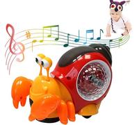 Jobfun Baby Toddler Luminous Snail Toy with Color Light, Music & Obstacle Avoidance - Age 6m+ Kids (Orange Crab)