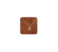 JOBICY Gold Necklaces for Women Trendy, Dainty Starfish Seashell Necklace 14k Cute Gold Shell Pendant Necklace Pearl Necklaces for Women Charm Summer Beach Jewelry Gifts, Brass, No Gemstone