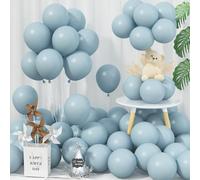 Jobkoo Blue Balloons 5 Inch, 60Pcs Small Pale Muted Blue Aqua Balloon 5'' Mini Matte Dusty Retro Powder Light Blue Helium Latex Balloons for Birthday Boho Baby Shower Bachelorette Party Decorations