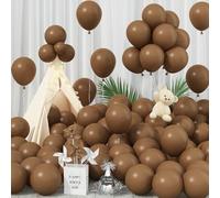 Jobkoo Brown Balloons - 12 Inch, 100 Pack Light Brown Helium Balloons for Birthday, Wedding, Boho, Baby, Bridal Shower, Party Decorations