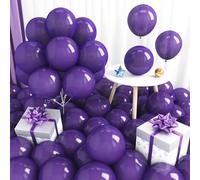 Jobkoo Dark Purple Balloons 12 Inch, 60 Pcs Royal Purple for Arch, Matte Deep Latex Helium Balloons for Wednesday Birthday Decorations, Halloween, Graduation Party Decor