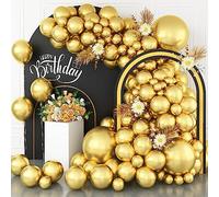 Jobkoo Gold Balloons 113PCS, Metallic Gold Balloon Arch Garland Kit 18/12/10/5 Inch Chrome Gold Helium Party Balloons Gold Latex Balloons Different Sizes for Birthday Baby Shower Wedding Party decor