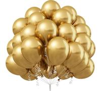 Jobkoo Gold Balloons - 50pcs Metallic Gold Latex Balloons for Birthday, Graduation, Anniversary, Baby Shower & Wedding Parties