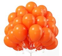 Jobkoo Orange Balloons 12 Inch Burnt Orange Party Latex Balloon 50pcs Matte Light Orange Round Helium Balloons for Halloween Fall Anniversary Autumn Thanksgiving Birthday Wedding Party Decorations