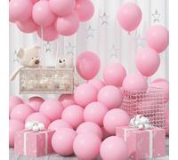 Jobkoo Pastel Pink Balloons - 30 Pcs, 12 Inch, Helium, Matte, Soft, Macaron Pink, Baby Shower, Birthday Party Decorations