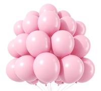 Jobkoo Pastel Pink Balloons - 30 Pcs, 12 Inch, Helium, Matte, Soft, Macaron Pink, Baby Shower, Birthday Party Decorations