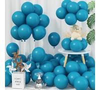 Jobkoo Peacock Blue Balloons - 60pcs 5'' Mini Matte Dark Teal Aqua Blue Helium Balloons for Birthday, Baby Shower, Wedding & Party Decorations