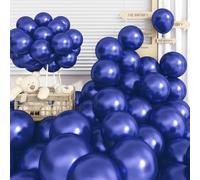 Jobkoo Pearl Navy Blue Balloons 12 Inch, 60 Pcs Dark Blue Pearl Balloon for Arch Garland, Pearl Navy Night Blue Helium Latex Balloons for Men Birthday Baby Shower Graduation Wedding Party Decorations