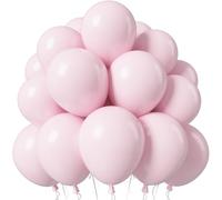 Jobkoo Pink Balloons, 12 Inch Pastel Baby Light Pale Pink Latex Balloon