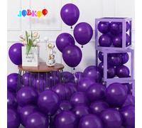 Jobkoo Purple Balloons 5 Inch, 60 Pcs Small Dark Purple Balloon for Arch 5'' Mini Balloons for Wednesday Birthday Halloween Graduation Party Decorations